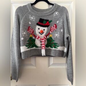 Gray Snowman Sweater